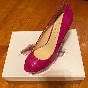 New Jessica Simpson Carri twilight magenta patent shoes